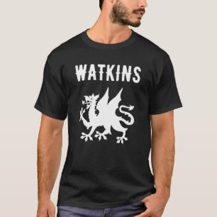 Watkins Surname Welsh Family Name Wales Heraldic D T-Shirt