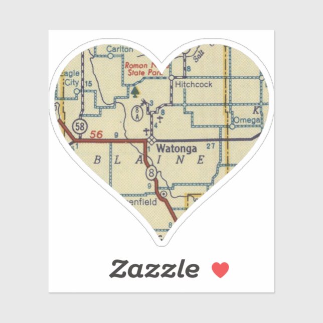 Watonga OK Retro Map (Sheet)