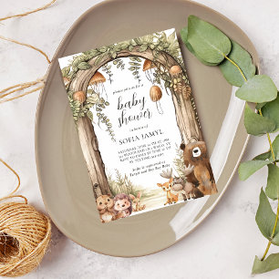 Watrercolor Woodland Baby Shower Invitation
