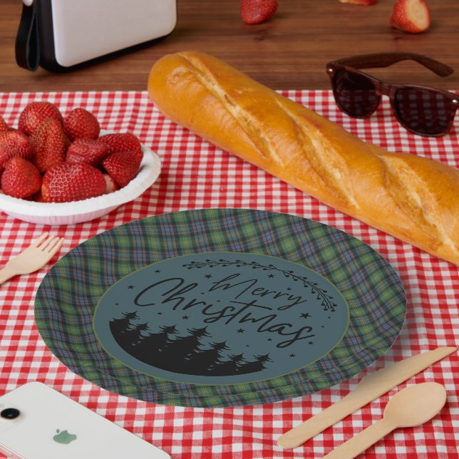 Watson Ancient Scottish Clan Tartan Christmas Paper Plate (Picnic)