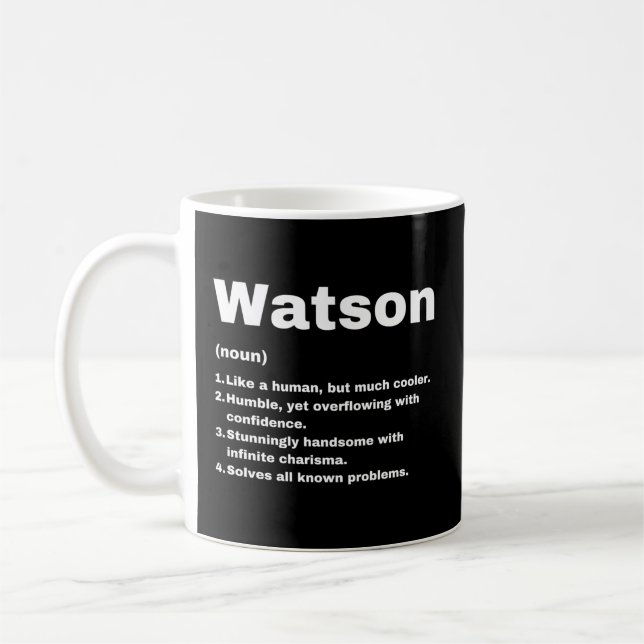 Watson Custom Name Definition Coffee Mug (Left)