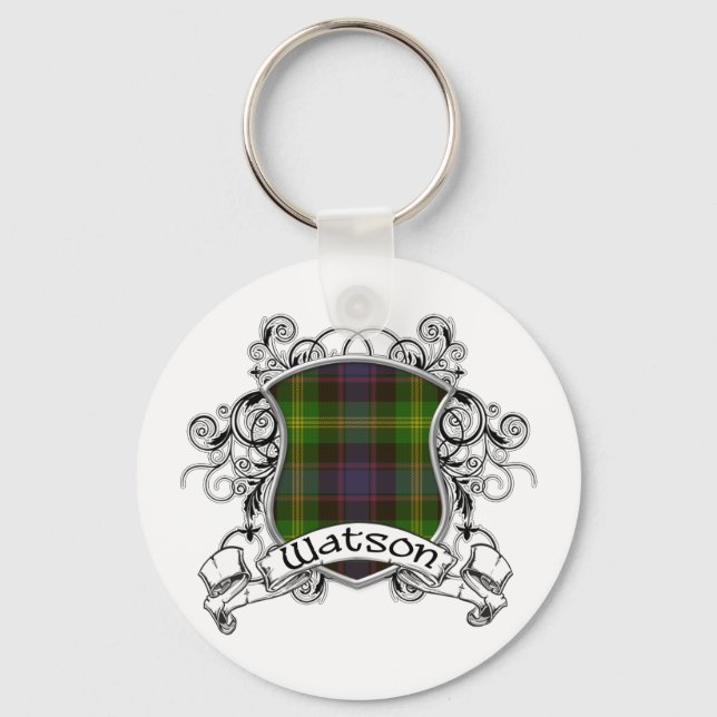 Watson Tartan Shield Key Ring (Front)