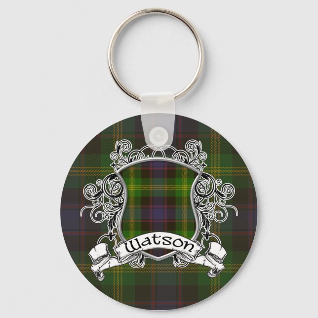 Watson Tartan Shield Key Ring (Front)