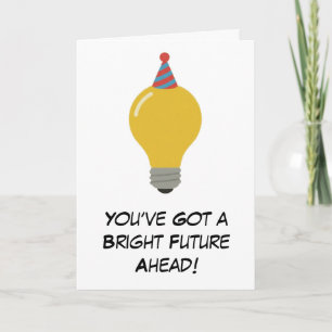 Watt a Brilliant Idea Birthday Illustration  Card