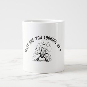 Watt Are You Looking At? Funny Electrician Humor  Large Coffee Mug