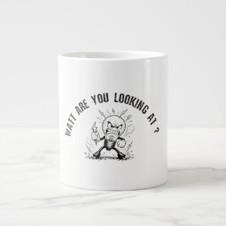Watt Are You Looking At? Funny Electrician Humour Large Coffee Mug