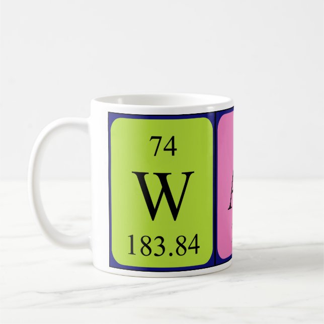 Watt periodic table name mug (Left)