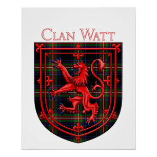Watt Tartan Scottish Plaid Lion Rampant Poster