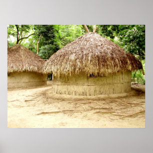 Wattle and Daub huts Poster
