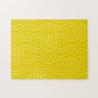 Wattle Australian Dreamtime River Pattern Jigsaw Puzzle