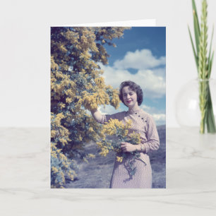 Wattle in Canberra - retro Card