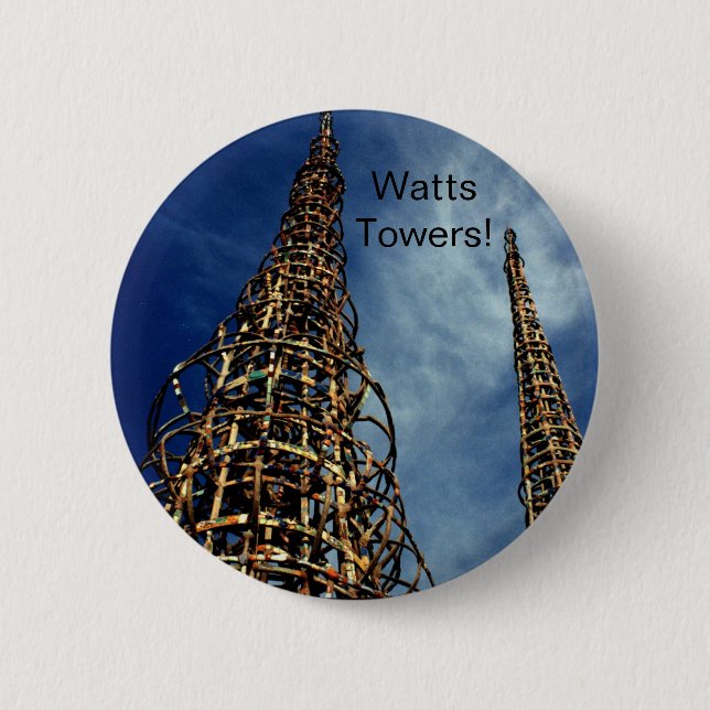 Watts Towers, Los Angeles 6 Cm Round Badge (Front)