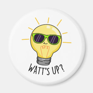 Watts Up Cute Light Bulb Pun Magnet