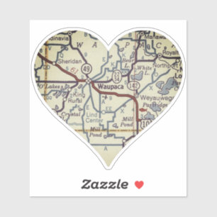 Waupaca WI Vintage Map