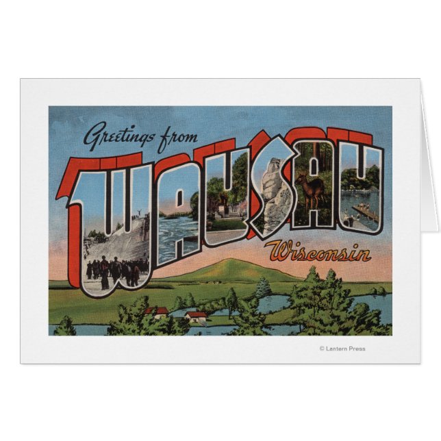 Wausau, Wisconsin - Large Letter Scenes (Front Horizontal)