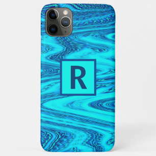 Wave Abstract Monogram Initials Blue Patterns Case-Mate iPhone Case