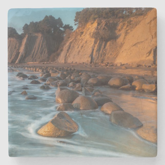 Wave along the beach, California Stone Coaster (Front)