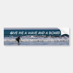 Wave and a Board Bumper Sticker