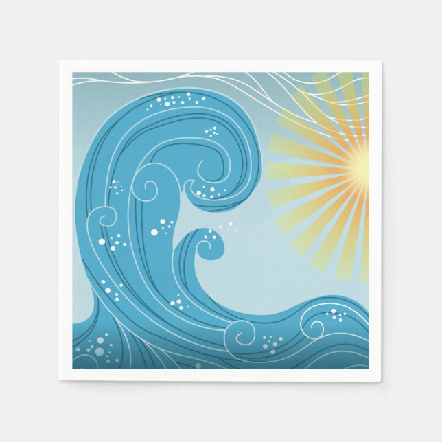Wave and Sunshine Napkin (Front)