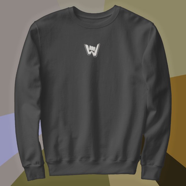 Wave and Walk Off-White W Logo Essential Sweatshirt (A gray sweatshirt with the logo mark of Wave & Walk, centered in the upper chest area.)