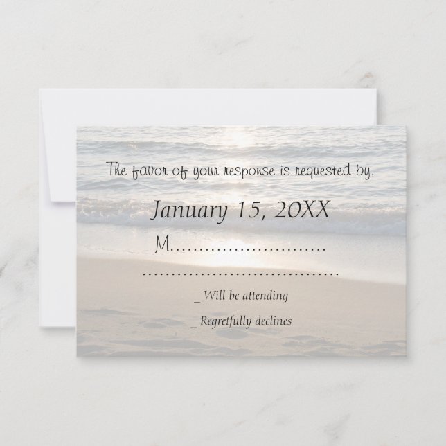 Wave at Sunset RSVP Wedding Card (Front)