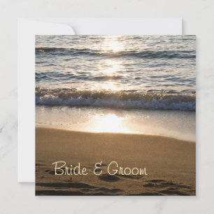 Wave at Sunset Wedding Invitation Cards