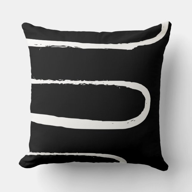 Wave Black and White Cushion (Front)
