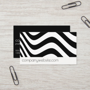 Wave Black White Stylish Business Card