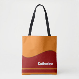 Wave Border red + your backgr. & ideas Tote Bag