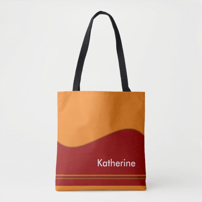 Wave Border red + your backgr. & ideas Tote Bag (Front)