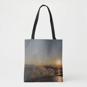 Wave breakers in Croatia Slatine Tote Bag