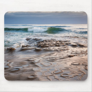 Wave breaking on beach, California Mouse Pad