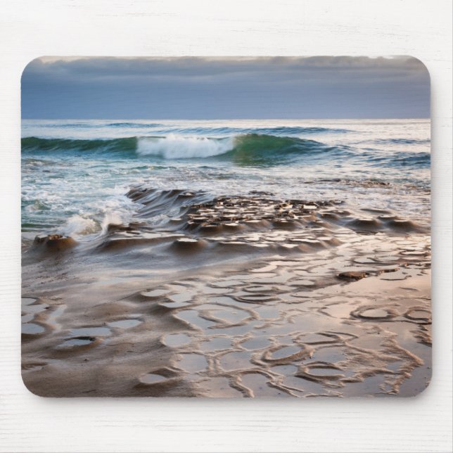 Wave breaking on beach, California Mouse Pad (Front)
