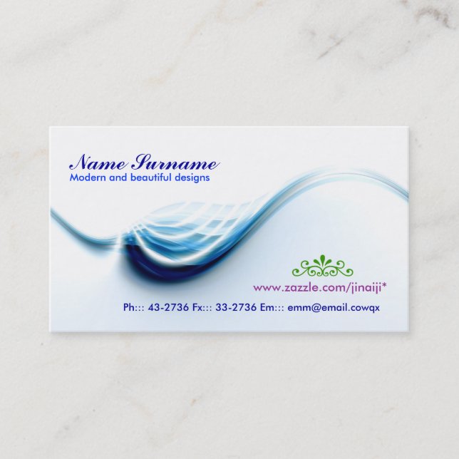 wave business card design (Front)
