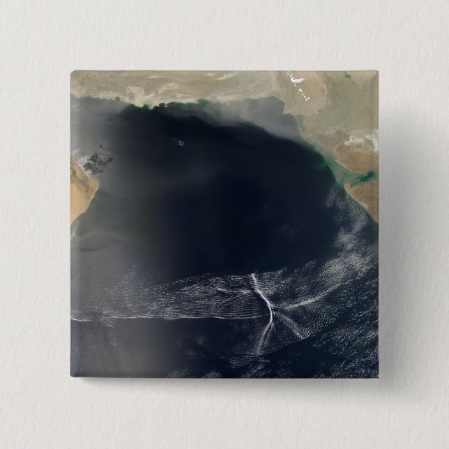 Wave clouds over the Arabian Sea 15 Cm Square Badge (Front)