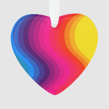Wave Colour - Acrylic Heart Ornament