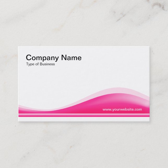 Wave Contour - Hot Pink Business Card (Front)