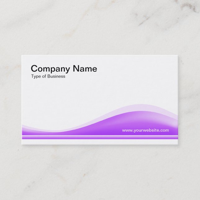 Wave Contour - Light Purple Business Card (Front)