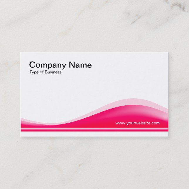 Wave Contour - Neon Red Business Card (Front)