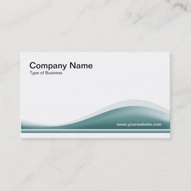Wave Contour - Ocean Green Business Card (Front)