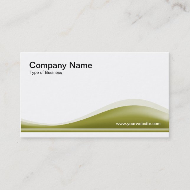 Wave Contour - Olive Green Business Card (Front)