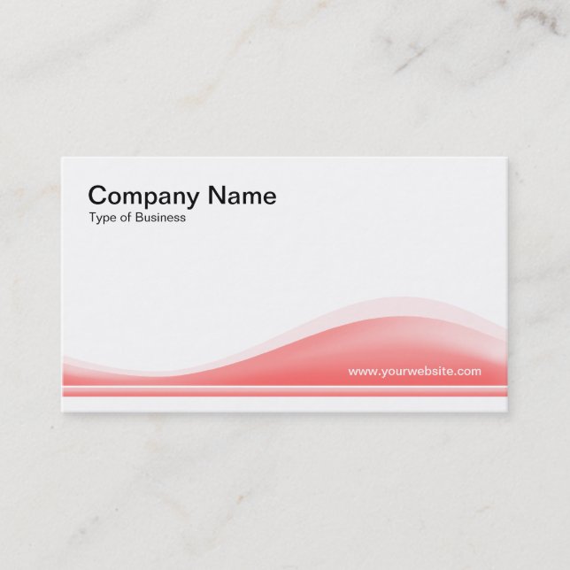 Wave Contour - Soft Pink Business Card (Front)