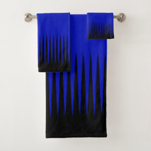 Wave Design Blue Bath Towel Set