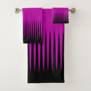 Wave Design Pink Bath Towel Set