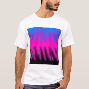 Wave Design Pink Blue and Black T-Shirt