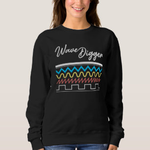 Wave Digger Synthesizer  Synthwave Waveform Sweatshirt