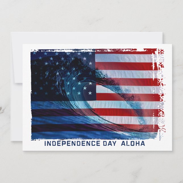 Wave Flag USA Patriotic Party Invitations (Front)