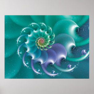 Wave Fractal Poster