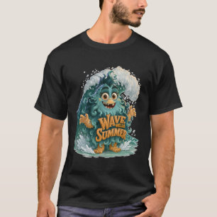 Wave Hello Summer Cute Ocean Monster T-Shirt