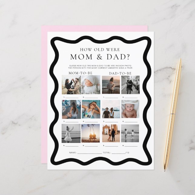 Wave How Old Were Mum and Dad Photo Game (Front/Back In Situ)